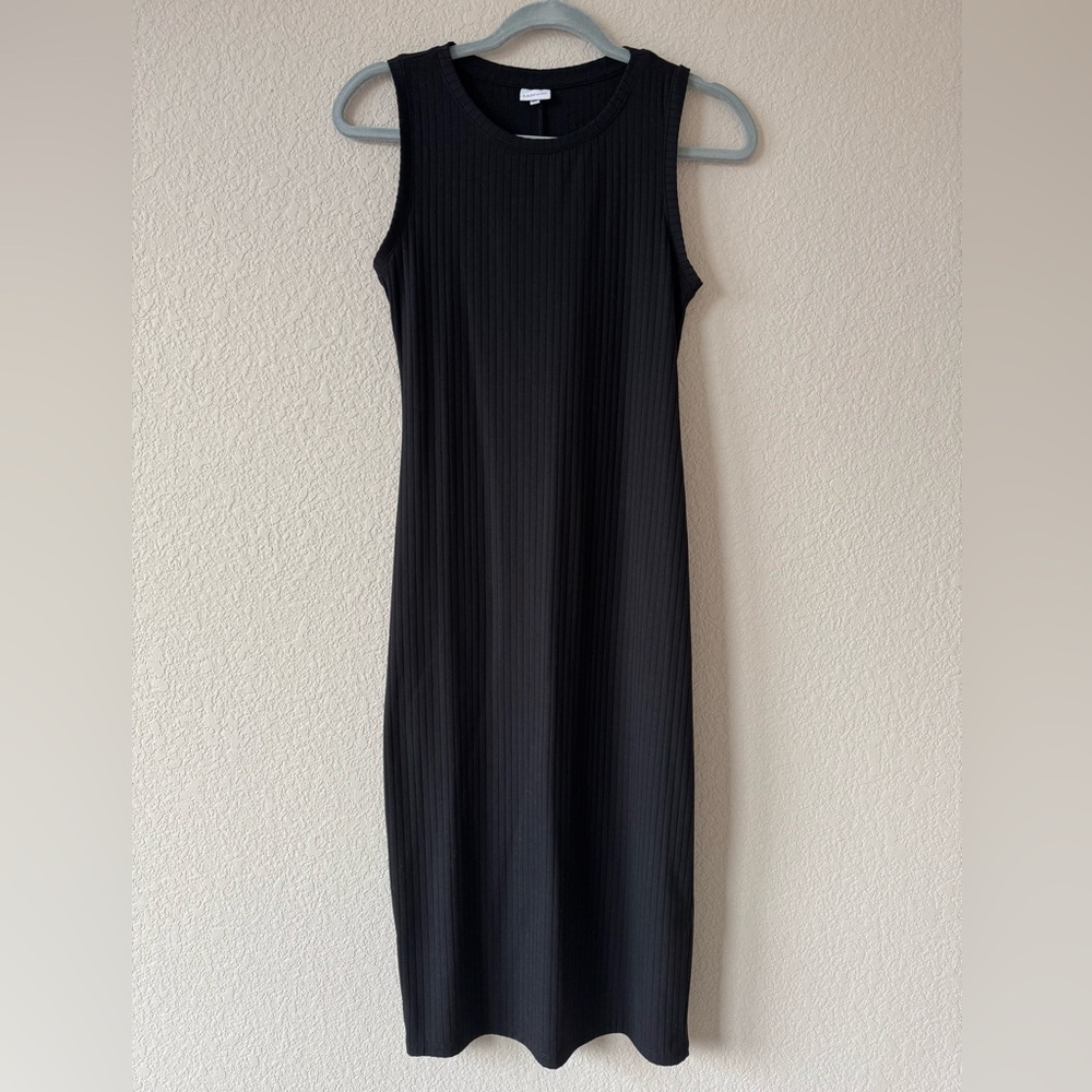 Lascana black ribbed knit midi dress - Picture 2 of 8